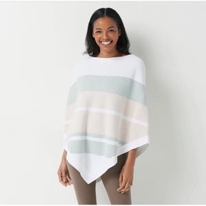 Barefoot Dreams Cream and White Shrug with Asymmetrical Hem